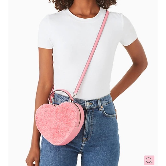 Kate Spade Love Shack Heart Purse In Pomegranate NWT Crossbody Saffiano Leather - Picture 4 of 9